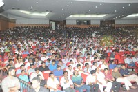 NTR Fans Hungama at Rabhasa Audio Release